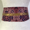 Msichana:Reversible Wrap Belt - maroon solid,Metallic gold