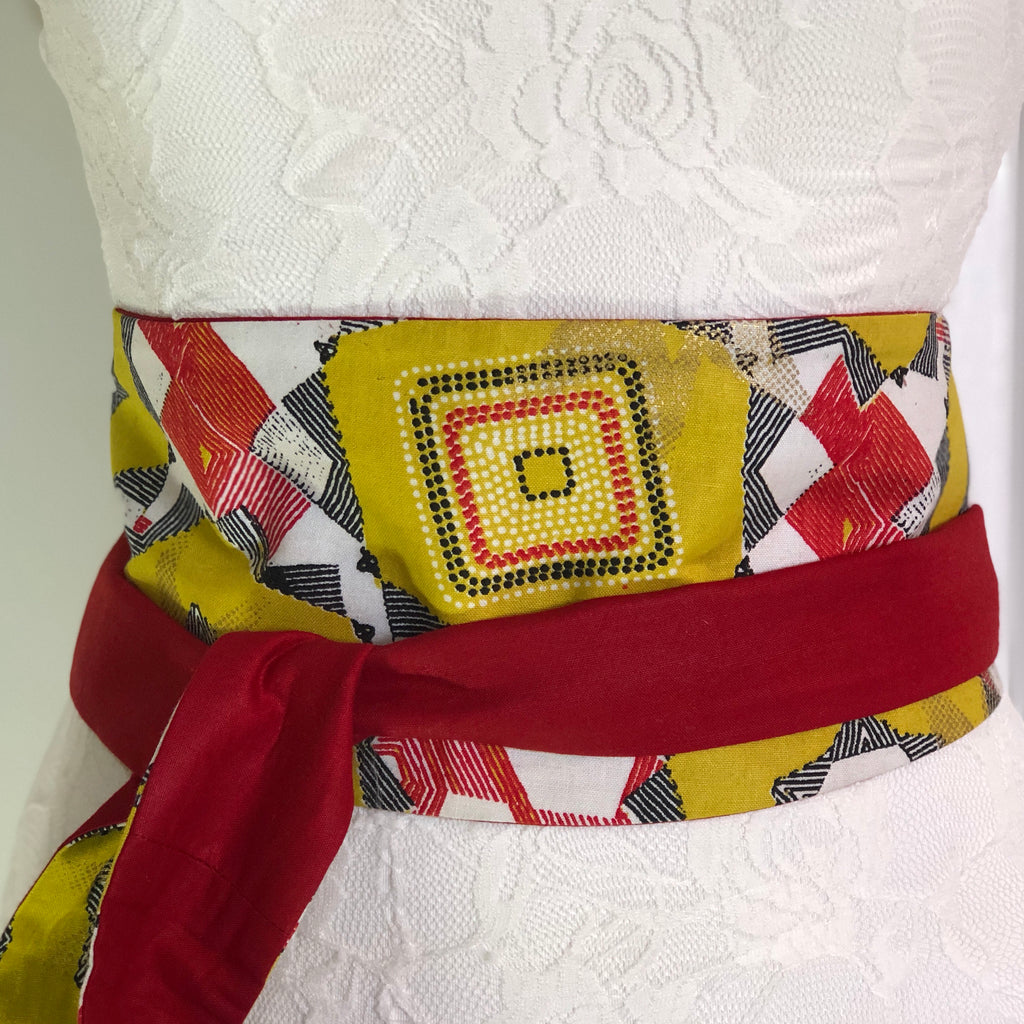 Msichana:Reversible Wrap Belt - red solid,Yellow