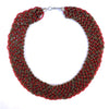 Msichana:Bead collar necklace,Golden Red